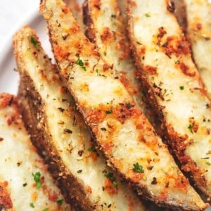 up close baked potato wedges