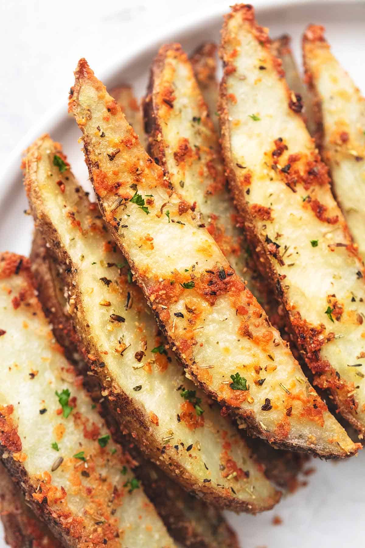 up close baked potato wedges