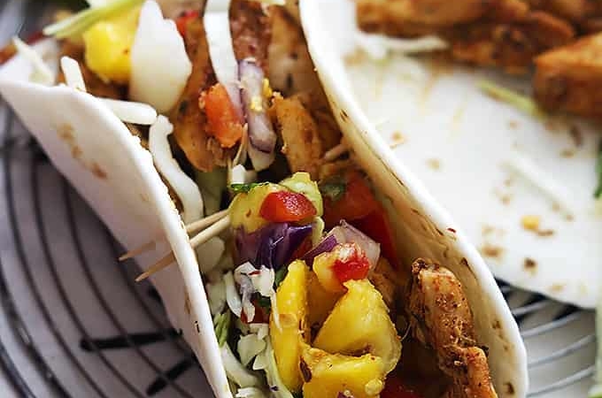 Caribbean Chicken Tacos | Creme de la Crumb