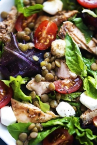 Salmon & Lentil Caprese Salad | Creme de la Crumb