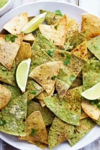 Baked Guacamole Tortilla Chips | Creme de la Crumb