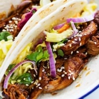 Slow Cooker Korean BBQ Pork Tacos