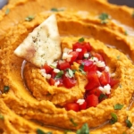 Roasted Red Pepper Hummus | Creme de la Crumb