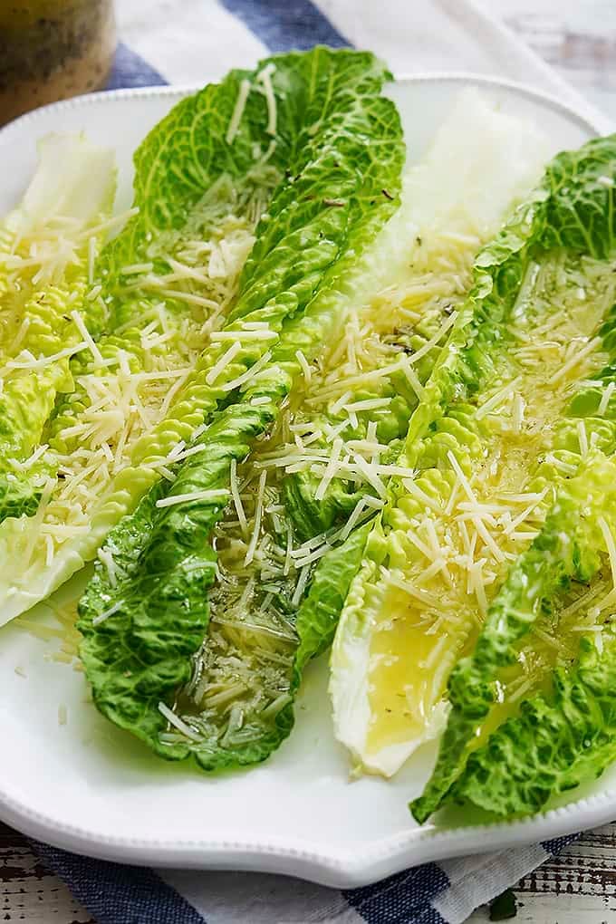 romaine finger salad on a plate.