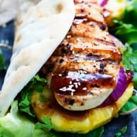 Grilled Pineapple Teriyaki Chicken Wraps | Creme de la Crumb