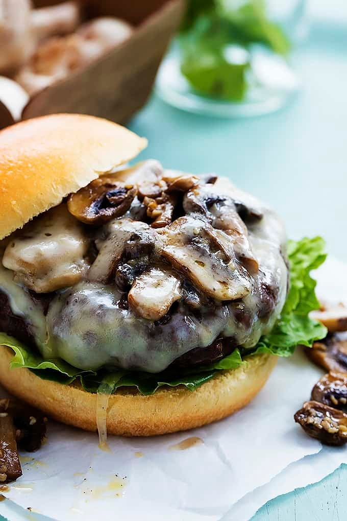 Mushroom Swiss Burgers | Creme De La Crumb