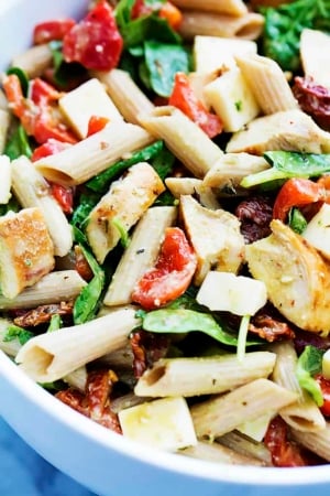 Chicken Penne Salad with Creamy Parmesan Dressing | Creme de la Crumb