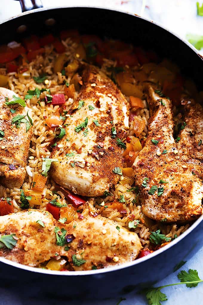 One Pot Spicy Cajun Chicken & Rice | Creme De La Crumb