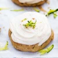 Zucchini Cookies with Brown Butter Cream Cheese Frosting | Creme de la Crumb