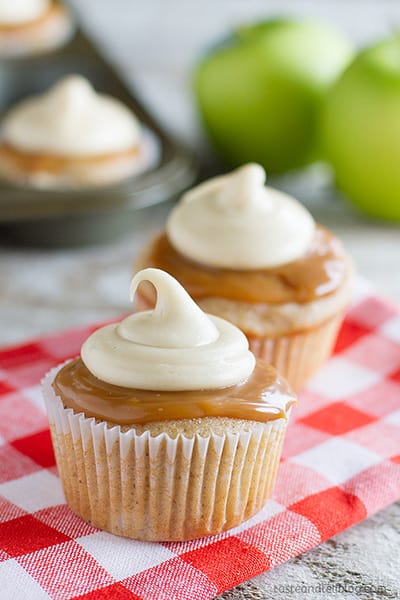 caramel apple cupcakes.