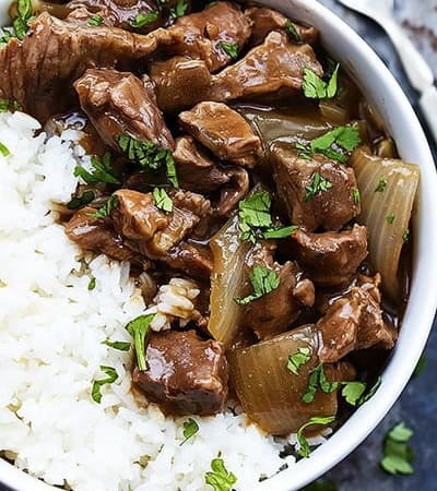 Slow Cooker Beef on Rice