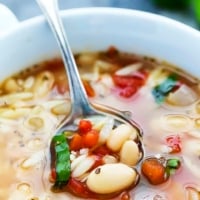 Italian White Bean & Orzo Soup | Creme de la Crumb