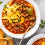 bowl of stuffed pepper soup