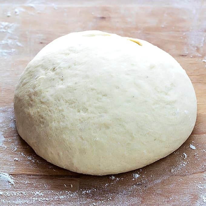 a ball of mashed potato cinnamon rolls dough.