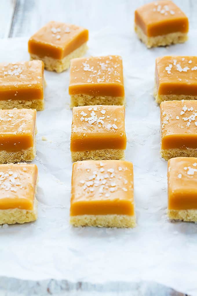 salted caramel shortbread bites.