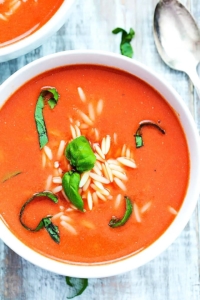 Tomato Basil Orzo Soup | Creme de la Crumb
