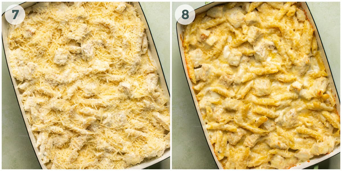 steps 7-8 of chicken alfredo bake recipe