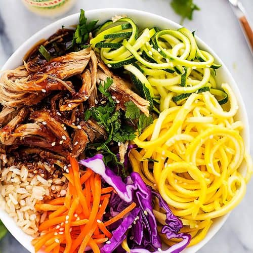 Slow Cooker Luau Pork Rice Bowls