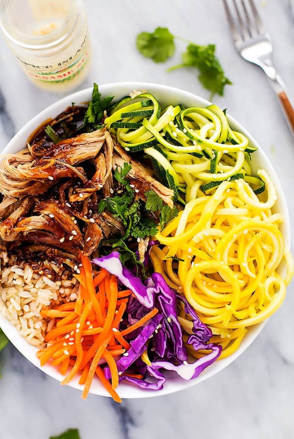 Slow Cooker Luau Pork Rice Bowls | Creme de la Crumb