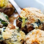Spinach Artichoke Dip Stuffed Mushrooms (video) | Creme de la Crumb