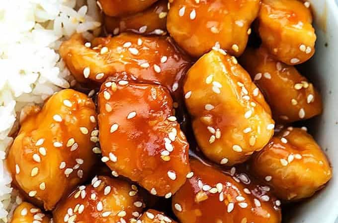 Slow Cooker Honey Sesame Chicken | Creme de la Crumb