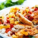 Slow Cooker Pineapple Salsa Chicken | Creme de la Crumb