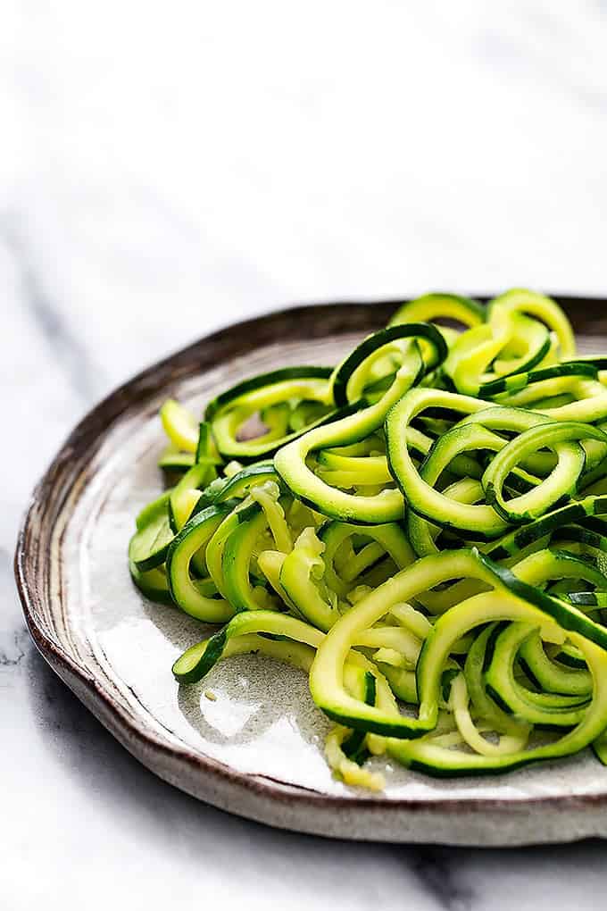 zoodles on a plate.