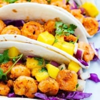 Cajun Shrimp Tacos with Mango Salsa | Creme de la Crumb