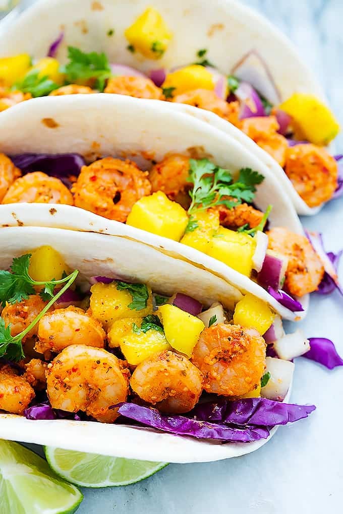 Shrimp Tacos With Mango Salsa