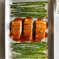 Baked Sesame Glazed Salmon and Asparagus