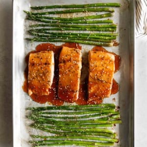 Baked Sesame Glazed Salmon and Asparagus