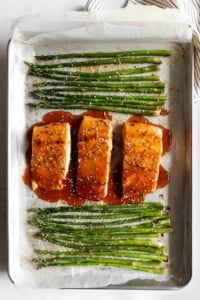 Baked Sesame Glazed Salmon and Asparagus