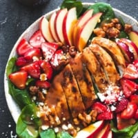 Balsamic Chicken, Strawberry, and Apple Salad | Creme de la Crumb