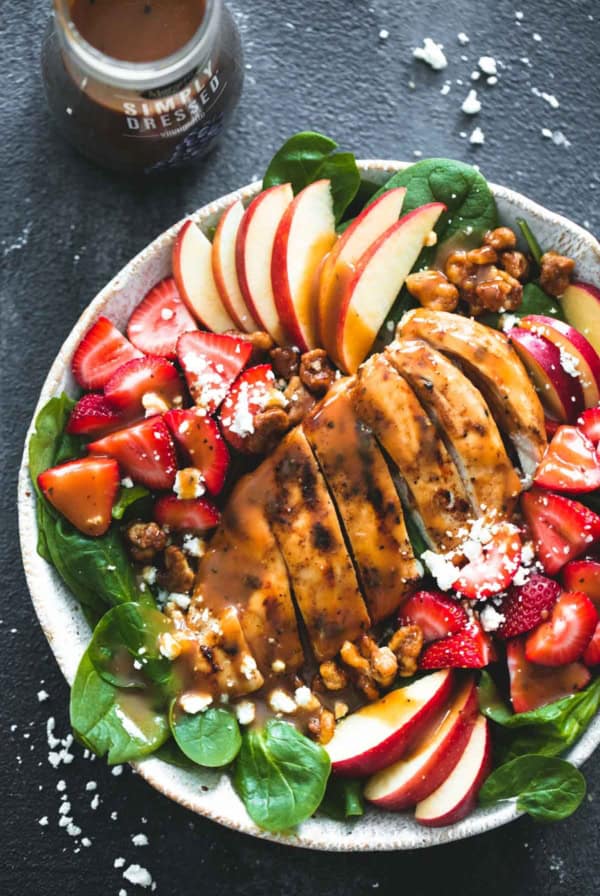 Balsamic Chicken, Strawberry, and Apple Salad | Creme de la Crumb