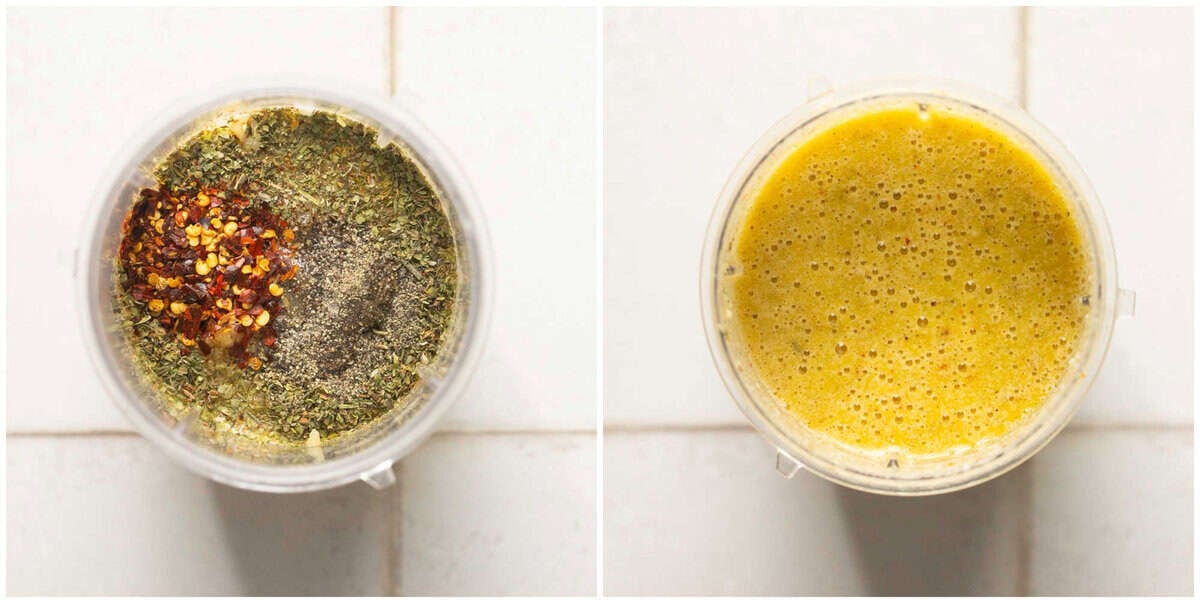 Step 3 for prepping Italian spaghetti pasta salad with creamy dressing.