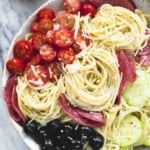 Creamy Italian Spaghetti Pasta Salad | Creme de la Crumb
