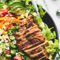 Fiesta Lime Chicken Salad with Chipotle Dressing | lecremedelacrumb.com