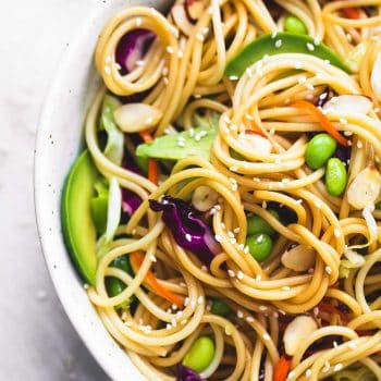 Asian Spaghetti Salad with Sesame Ginger Dressing | lecremedelacrumb.com