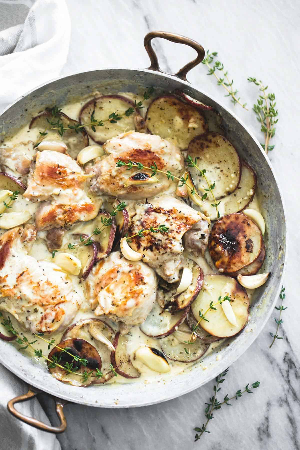 One Pan Creamy Garlic Herb Chicken & Potatoes-image