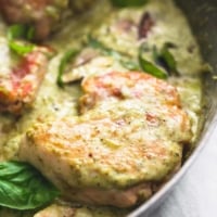 Creamy Pesto Parmesan Chicken | lecremedelacrumb.com