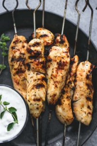 Grilled Chicken Souvlaki & Tzatziki Sauce | lecremedelcrumb.com