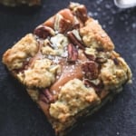 Salted Caramel Pecan Oatmeal Fudge Bars | lecremedelacrumb.com