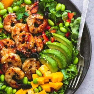 Mango Mandarin Sesame Shrimp Salad | lecremedelacrumb.com
