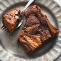 Gooey Caramel Pumpkin Brownies | lecremedelacrumb.com