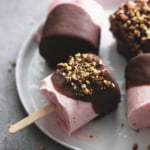 Chocolate Covered Strawberry Yogurt Pops | lecremedelacrumb.com