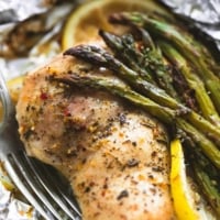 Lemon Chicken & Asparagus Foil Packs | lecremedelacrumb.com