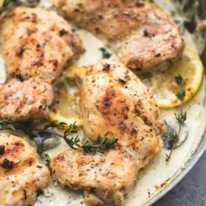 Creamy Lemon Thyme Chicken | lecremedelacrumb.com