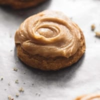 Pumpkin Cookies With Brown Sugar Frosting | lecremedelacrumb.com