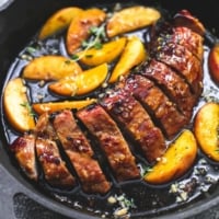 One Pan Brown Sugar Pork & Apples | lecremedelacrumb.com