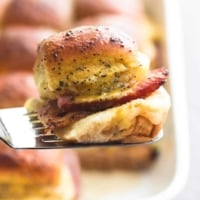 Hot Hawaiian Ham & Swiss Cheese Sliders | lecremedelacrumb.com